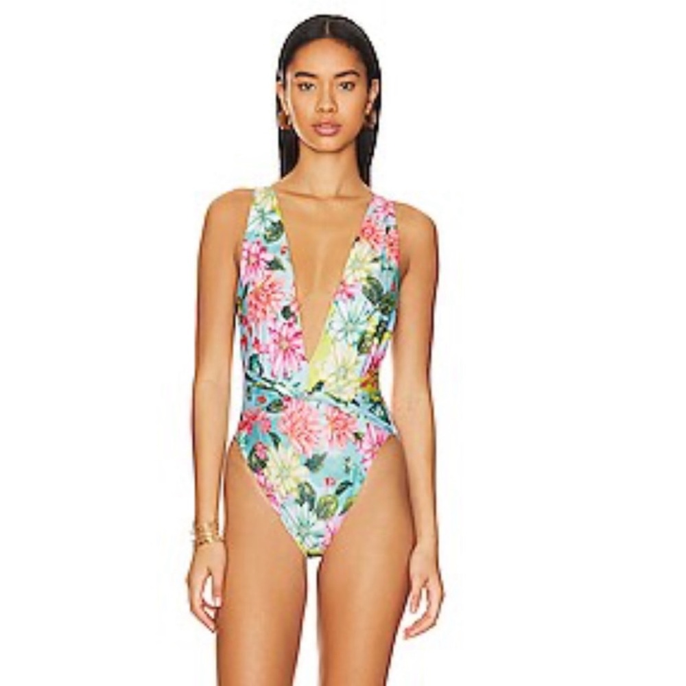 Floral Plunge Swimsuit